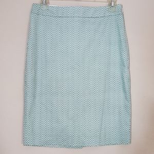 The Limited Teal & Black Chevron Pencil Skirt